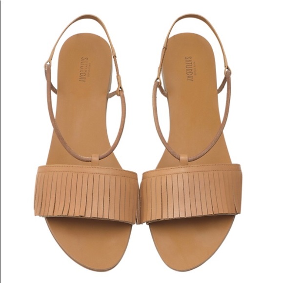 kate spade Shoes - Kate Spade Saturday Leather Fringe Sandals